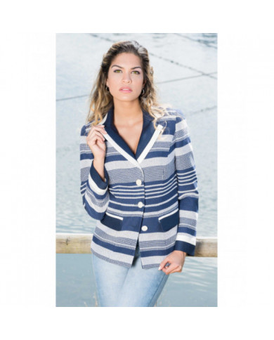 Chaqueta rayas marino-blanco