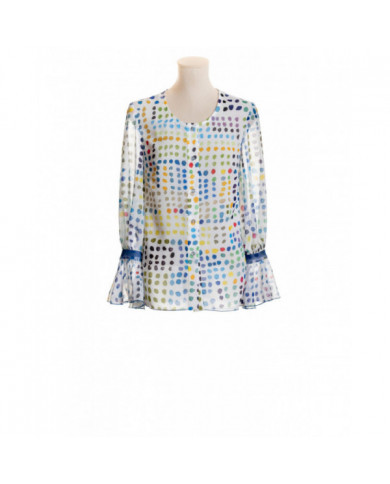 Blusa de lunares multicolor de gasa