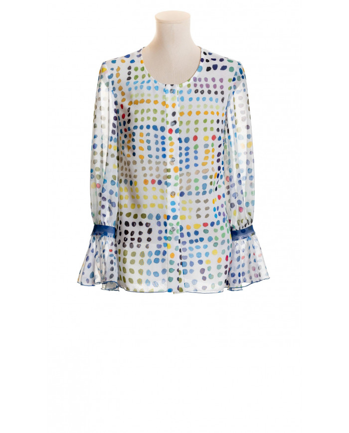 Blusa de lunares multicolor de gasa