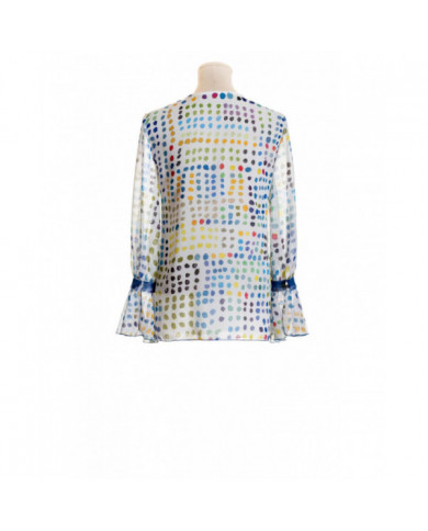 Blusa de lunares multicolor de gasa