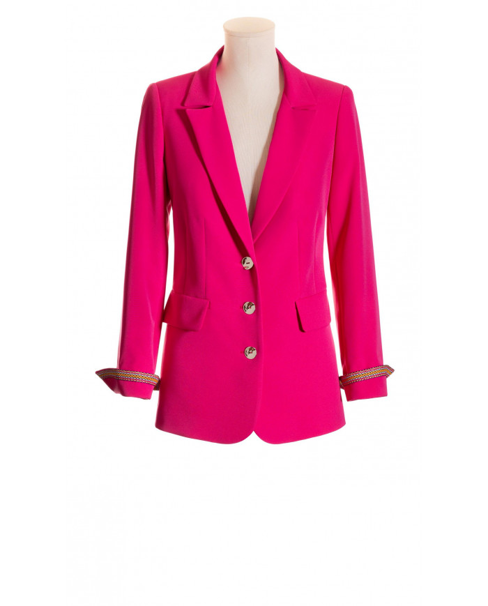 Blazer fucsia con cinta