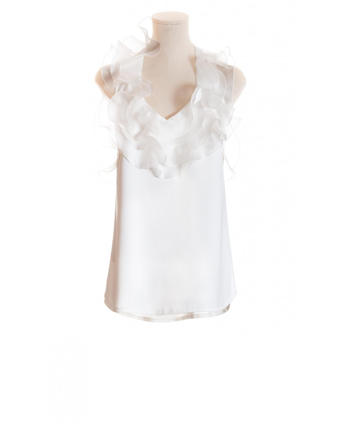 Top con volantes de organza