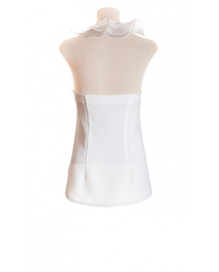 Top con volantes de organza