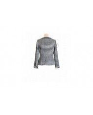 Tweed blanco y negro desflecado