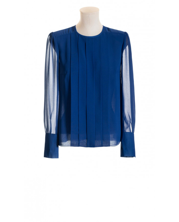 Top Pliegues en Azul Royal