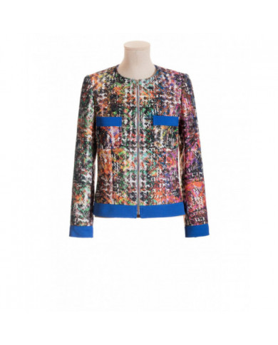 Chaqueta multicolor con cremallera