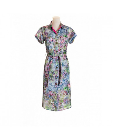 Vestido camisero multicolor floral