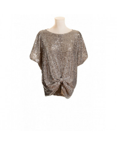 Top lentejuelas con nudo