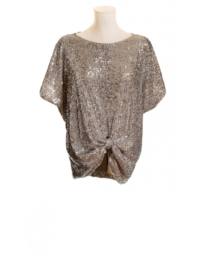 Top lentejuelas con nudo