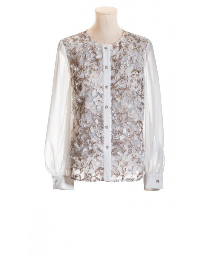 Blusa encaje flores